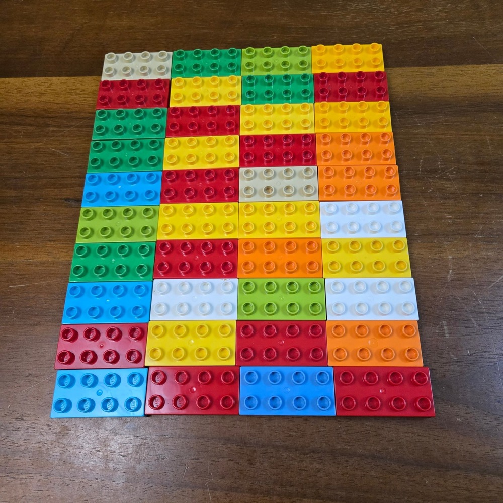 LEGO Duplo 2x4 Bricks Lot 40 Pieces Multi-Color Building Blocks Replacement Set